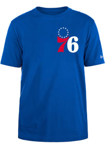 New Era Philadelphia 76ers Blue Oversized Essentials Short Sleeve T Shirt