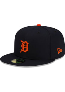 New Era Detroit Tigers Mens Navy Blue AC Road 59FIFTY Fitted Hat