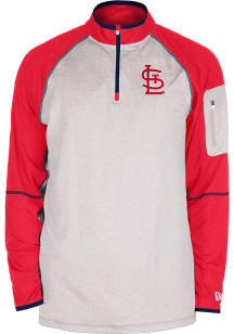 New Era St Louis Cardinals Mens Grey Active Long Sleeve 1/4 Zip Pullover