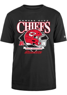 New Era Kansas City Chiefs Black Throwback Short Sleeve T Shirt
