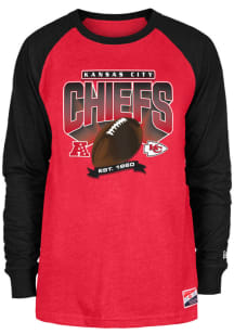 New Era Kansas City Chiefs Red Throwback Long Sleeve T Shirt