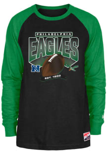 New Era Philadelphia Eagles Black Throwback Long Sleeve T Shirt