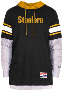 New Era Pittsburgh Steelers Mens Black Throwback Fashion Hood