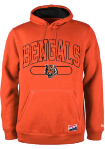 New Era Cincinnati Bengals Mens Orange Throwback Long Sleeve Hoodie
