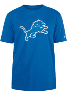 New Era Detroit Lions Blue Team Logo Short Sleeve T Shirt