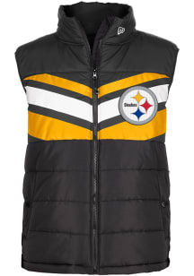 New Era Pittsburgh Steelers Mens Black Lift Pass Sleeveless Jacket