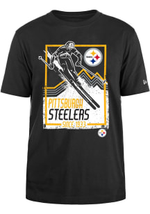 New Era Pittsburgh Steelers Black Lift Pass Short Sleeve T Shirt