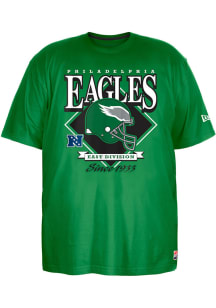 New Era Philadelphia Eagles Mens Kelly Green Helmet Big and Tall T-Shirt