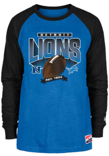 New Era Detroit Lions Blue Throwback Long Sleeve T Shirt
