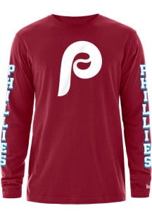 New Era Philadelphia Phillies Maroon Coop Game Day Long Sleeve T Shirt