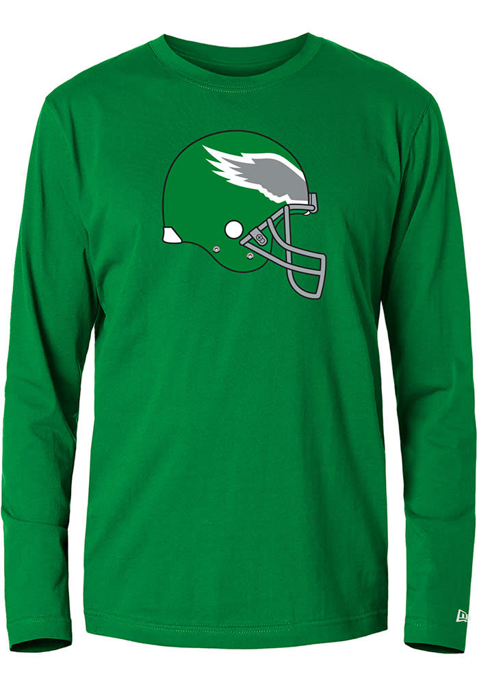 Men's New Era Kelly Green New York Jets Throwback Long Sleeve Hoodie T-Shirt