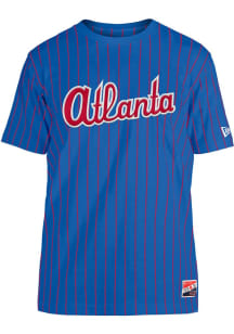 New Era Atlanta Braves Blue Coop Throwback Short Sleeve Fashion T Shirt