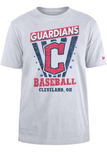 New Era Cleveland Guardians White Game Day Short Sleeve Fashion T Shirt
