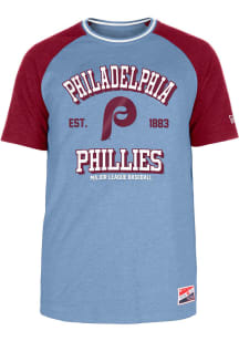 New Era Philadelphia Phillies Light Blue Coop Throwback Short Sleeve Fashion T Shirt