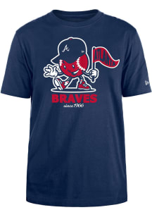 New Era Atlanta Braves Navy Blue Court Sport Short Sleeve T Shirt