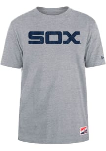 New Era Chicago White Sox Grey Coop Throwback Short Sleeve T Shirt