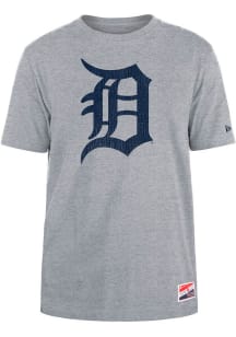New Era Detroit Tigers Grey Throwback Short Sleeve T Shirt