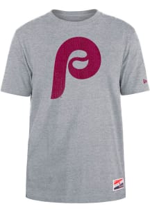 New Era Philadelphia Phillies Grey Coop Throwback Short Sleeve T Shirt