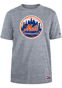 New Era New York Mets Grey Throwback Short Sleeve T Shirt