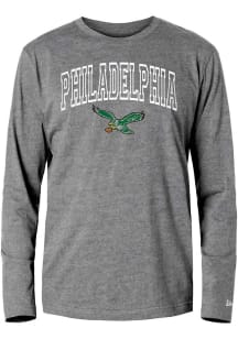 New Era Philadelphia Eagles Grey Arch Name Long Sleeve T Shirt