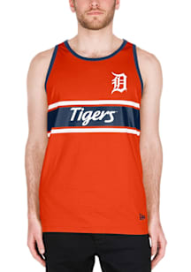 New Era Detroit Tigers Mens Orange Summer Short Sleeve Tank Top