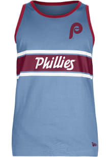 New Era Philadelphia Phillies Mens Light Blue Coop Summer Short Sleeve Tank Top