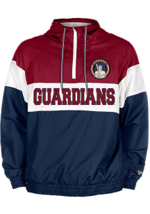 New Era Cleveland Guardians Mens White Throwback City Connect Pullover Jackets