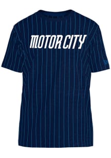 New Era Detroit Tigers Navy Blue Throwback City Connect Pinstripe Short Sleeve Fashion T Shirt