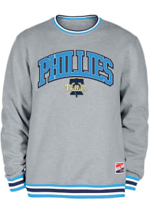 New Era Philadelphia Phillies Mens Grey Throwback City Connect Long Sleeve Fashion Sweatshirt