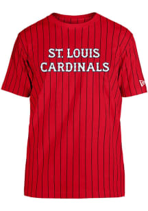 New Era St Louis Cardinals Red Throwback City Connect Pinstripe Short Sleeve Fashion T Shirt