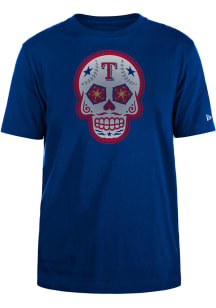 New Era Texas Rangers Blue Sugar Skull Short Sleeve T Shirt