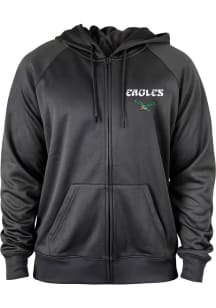 New Era Philadelphia Eagles Mens Black Retro Logo Long Sleeve Zip