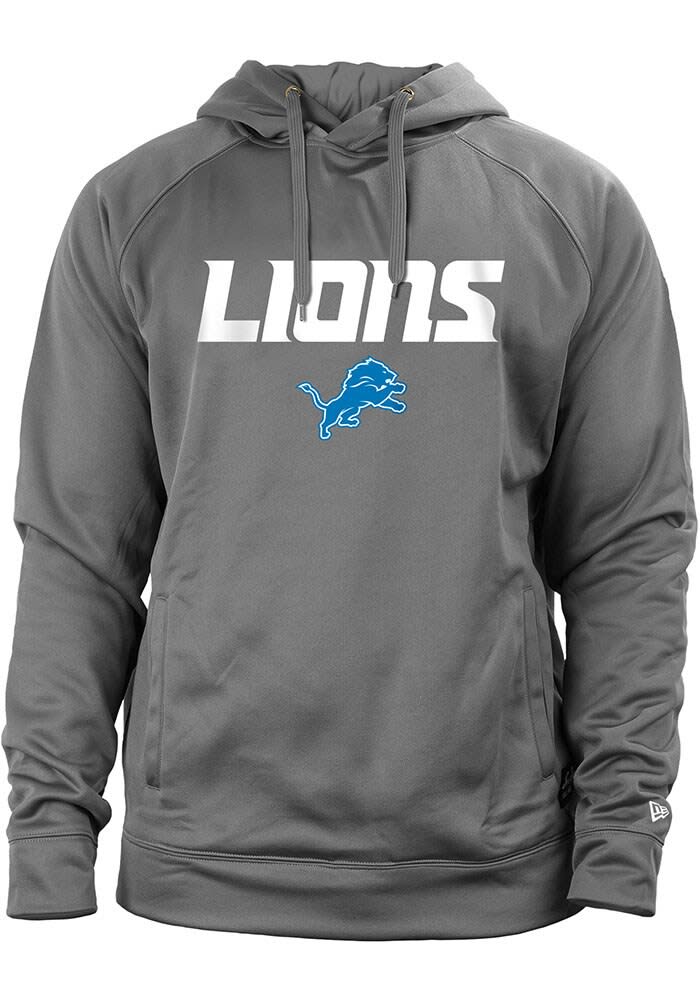 【US限定】NEW ERA NFL Detroit Lions Block Arch Hoodie Gray unisex-fanatics-gray-detroit-