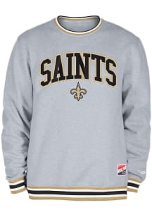 New Era New Orleans Saints Mens Grey Throwback Long Sleeve Fashion Sweatshirt