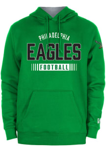 New Era Philadelphia Eagles Mens Kelly Green Game Day Long Sleeve Hoodie