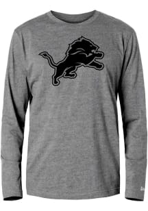 New Era Detroit Lions Grey Tonal Logo Long Sleeve T Shirt