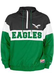 New Era Philadelphia Eagles Mens Kelly Green Throwback Pullover Jackets
