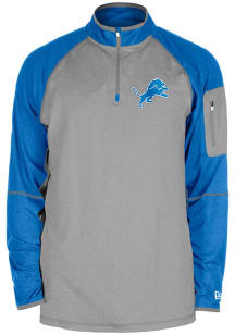 New Era Detroit Lions Mens Blue Active Long Sleeve 1/4 Zip Pullover