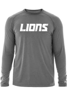 New Era Detroit Lions Grey Wordmark Long Sleeve T-Shirt