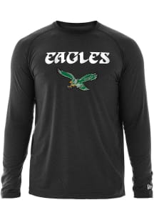 New Era Philadelphia Eagles Black Retro Wordmark Long Sleeve T-Shirt