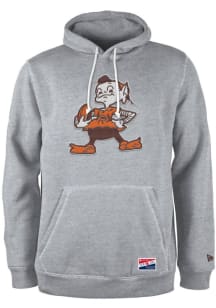 New Era Cleveland Browns Mens Grey Throwback Long Sleeve Hoodie