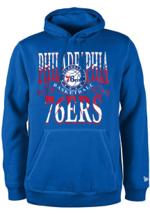 New Era Philadelphia 76ers Mens Blue Sport Classics Long Sleeve Hoodie