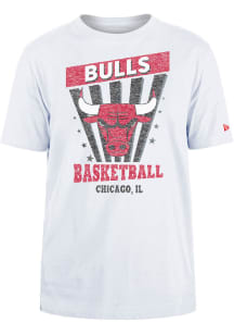New Era Chicago Bulls White Game Day Short Sleeve T Shirt