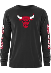 New Era Chicago Bulls Black Game Day Long Sleeve T Shirt