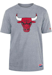 New Era Chicago Bulls Grey Throwback Short Sleeve T Shirt