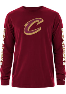 New Era Cleveland Cavaliers Maroon Game Day Long Sleeve T Shirt