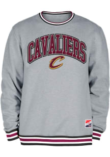New Era Cleveland Cavaliers Mens Grey Throwback Long Sleeve Fashion Sweatshirt