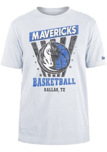 New Era Dallas Mavericks White Game Day Short Sleeve T Shirt