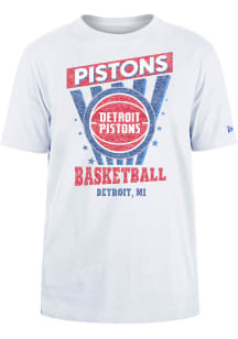 New Era Detroit Pistons White Game Day Short Sleeve T Shirt