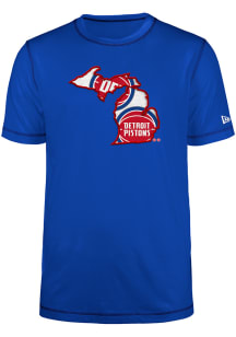 New Era Detroit Pistons Blue Game Day Short Sleeve T Shirt